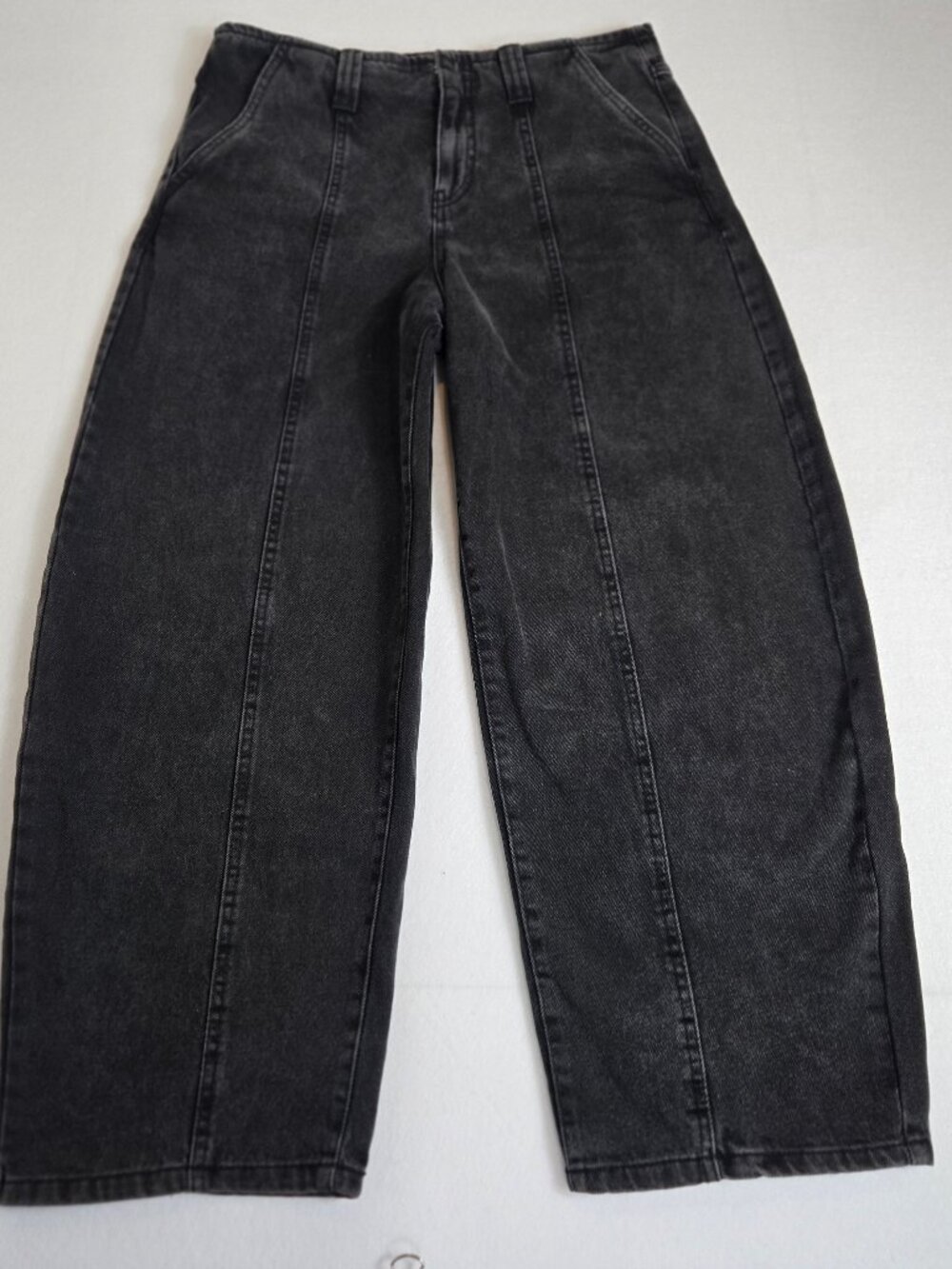 Future Collective Black Denim Barrel Jeans size 6